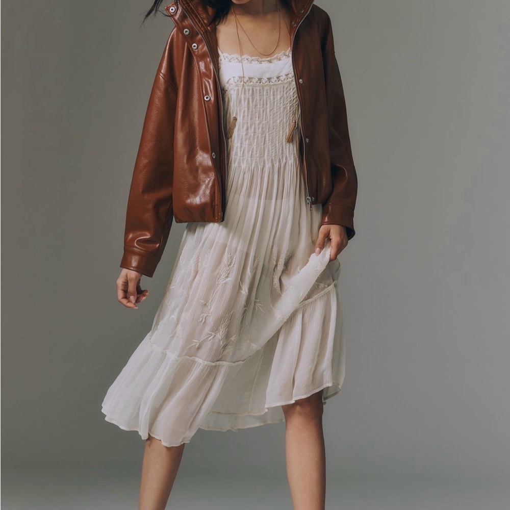 Lyrebird Pleated Chifton Midi Dress Anthropologie
